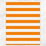 Horizontal Stripes - White and Dark Orange Canvas 18  x 24 