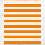 Horizontal Stripes - White and Dark Orange Canvas 20  x 24 
