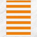 Horizontal Stripes - White and Dark Orange Canvas 20  x 30 