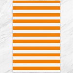 Horizontal Stripes - White and Dark Orange Canvas 24  x 36 