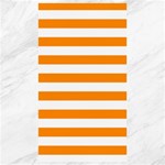 Horizontal Stripes - White and Dark Orange Canvas 40  x 72 