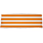 Horizontal Stripes - White and Dark Orange Body Pillow Case (Dakimakura) (One Side)