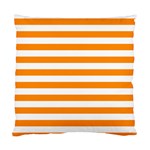 Horizontal Stripes - White and Dark Orange Standard Cushion Case (One Side)