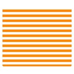 Horizontal Stripes - White and Dark Orange Double Sided Flano Blanket (Small)