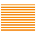 Horizontal Stripes - White and Dark Orange Double Sided Flano Blanket (Medium)