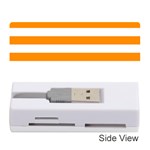 Horizontal Stripes - White and Dark Orange Memory Card Reader (Stick)