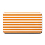 Horizontal Stripes - White and Dark Orange Medium Bar Mat