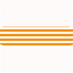 Horizontal Stripes - White and Dark Orange Medium Bar Mat