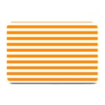 Horizontal Stripes - White and Dark Orange Plate Mat