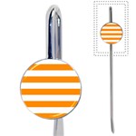 Horizontal Stripes - White and Dark Orange Book Mark
