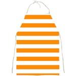 Horizontal Stripes - White and Dark Orange Full Print Apron