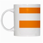 Horizontal Stripes - White and Dark Orange White Mug