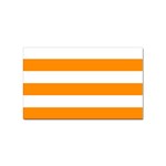 Horizontal Stripes - White and Dark Orange Sticker Rectangular (10 pack)