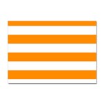 Horizontal Stripes - White and Dark Orange Sticker A4 (100 pack)