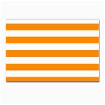 Horizontal Stripes - White and Dark Orange Postcard 4 x 6  (Pkg of 10)