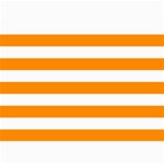 Horizontal Stripes - White and Dark Orange 5  x 7  Photo Cards