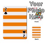 Horizontal Stripes - White and Dark Orange Playing Cards 54 Designs