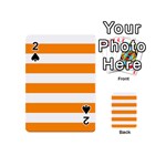 Horizontal Stripes - White and Dark Orange Playing Cards 54 (Mini)