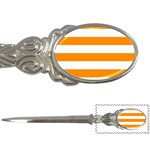 Horizontal Stripes - White and Dark Orange Letter Opener
