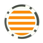 Horizontal Stripes - White and Dark Orange Poker Chip Card Guard
