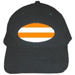 Horizontal Stripes - White and Dark Orange Black Cap