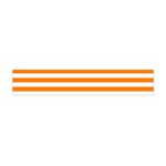 Horizontal Stripes - White and Orange Flano Scarf (Mini)