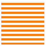 Horizontal Stripes - White and Orange Large Satin Scarf (Square)