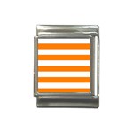 Horizontal Stripes - White and Orange Italian Charm (13mm)