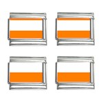 Horizontal Stripes - White and Orange 9mm Italian Charm (4 pack)