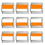 Horizontal Stripes - White and Orange 9mm Italian Charm (9 pack)