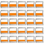 Horizontal Stripes - White and Orange 9mm Italian Charm (25 pack)