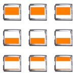 Horizontal Stripes - White and Orange Mega Link Italian Charm (9 pack)