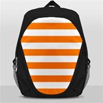 Horizontal Stripes - White and Orange Backpack Bag