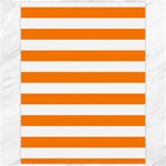 Horizontal Stripes - White and Orange Canvas 12  x 16 