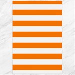Horizontal Stripes - White and Orange Canvas 12  x 18 