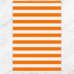 Horizontal Stripes - White and Orange Canvas 24  x 36 