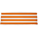 Horizontal Stripes - White and Orange Body Pillow Case Dakimakura (Two Sides)