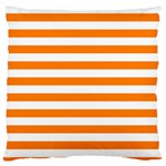 Horizontal Stripes - White and Orange Standard Flano Cushion Case (Two Sides)