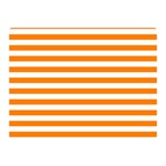 Horizontal Stripes - White and Orange Double Sided Flano Blanket (Mini)