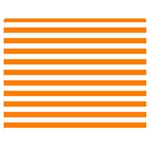 Horizontal Stripes - White and Orange Double Sided Flano Blanket (Medium)