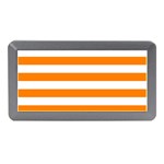 Horizontal Stripes - White and Orange Memory Card Reader (Mini)