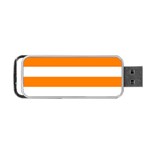 Horizontal Stripes - White and Orange Portable USB Flash (Two Sides)