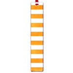 Horizontal Stripes - White and Orange Large Book Mark