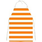 Horizontal Stripes - White and Orange Full Print Apron