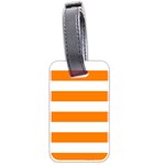 Horizontal Stripes - White and Orange Luggage Tag (Two Sides)