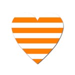 Horizontal Stripes - White and Orange Magnet (Heart)