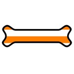 Horizontal Stripes - White and Orange Magnet (Dog Bone)