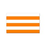 Horizontal Stripes - White and Orange Sticker Rectangular (10 pack)