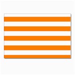 Horizontal Stripes - White and Orange Postcard 4  x 6 