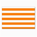 Horizontal Stripes - White and Orange Postcards 5  x 7  (Pkg of 10)